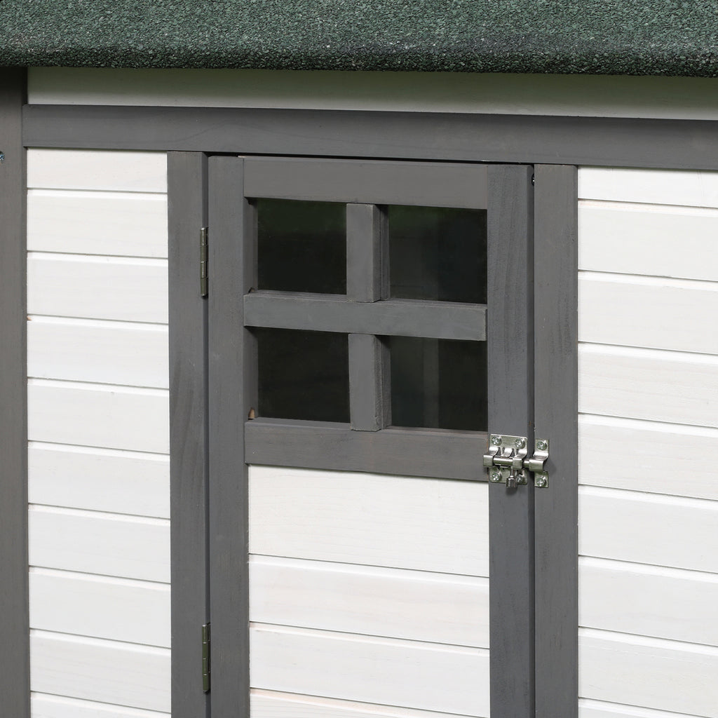 Chicken Coop Kit 77" with Nesting Box, Ramp, Run, Gray Fir Wood, 3 Chickens Max