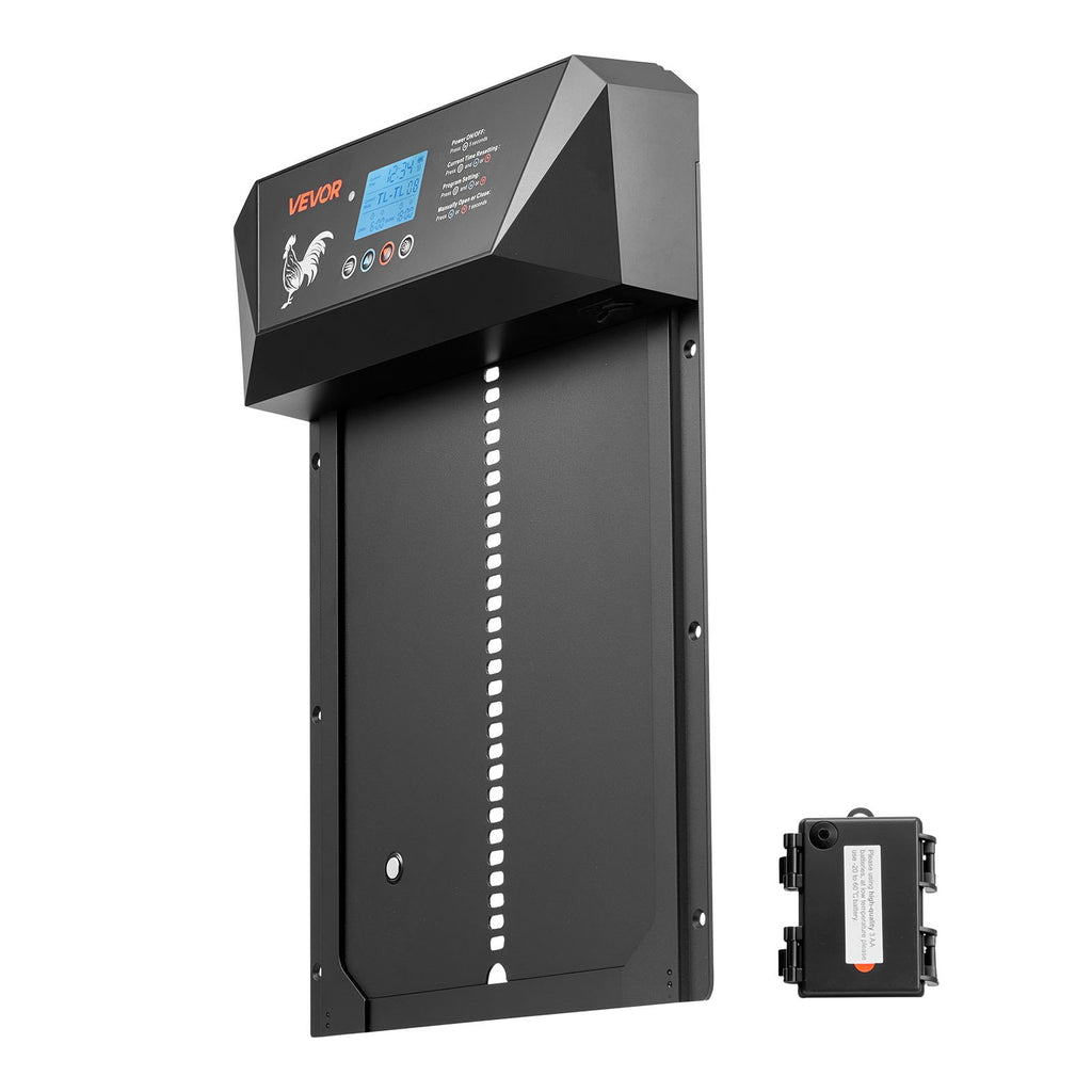 Automatic Chicken Coop Door, DC & Battery Powered Chicken Door With LCD Display, Light Sensor, Timer & Manual Setting, Anti-Pinch Security, Durable Aluminum Alloy, Chick Run Gate Opener For Farm