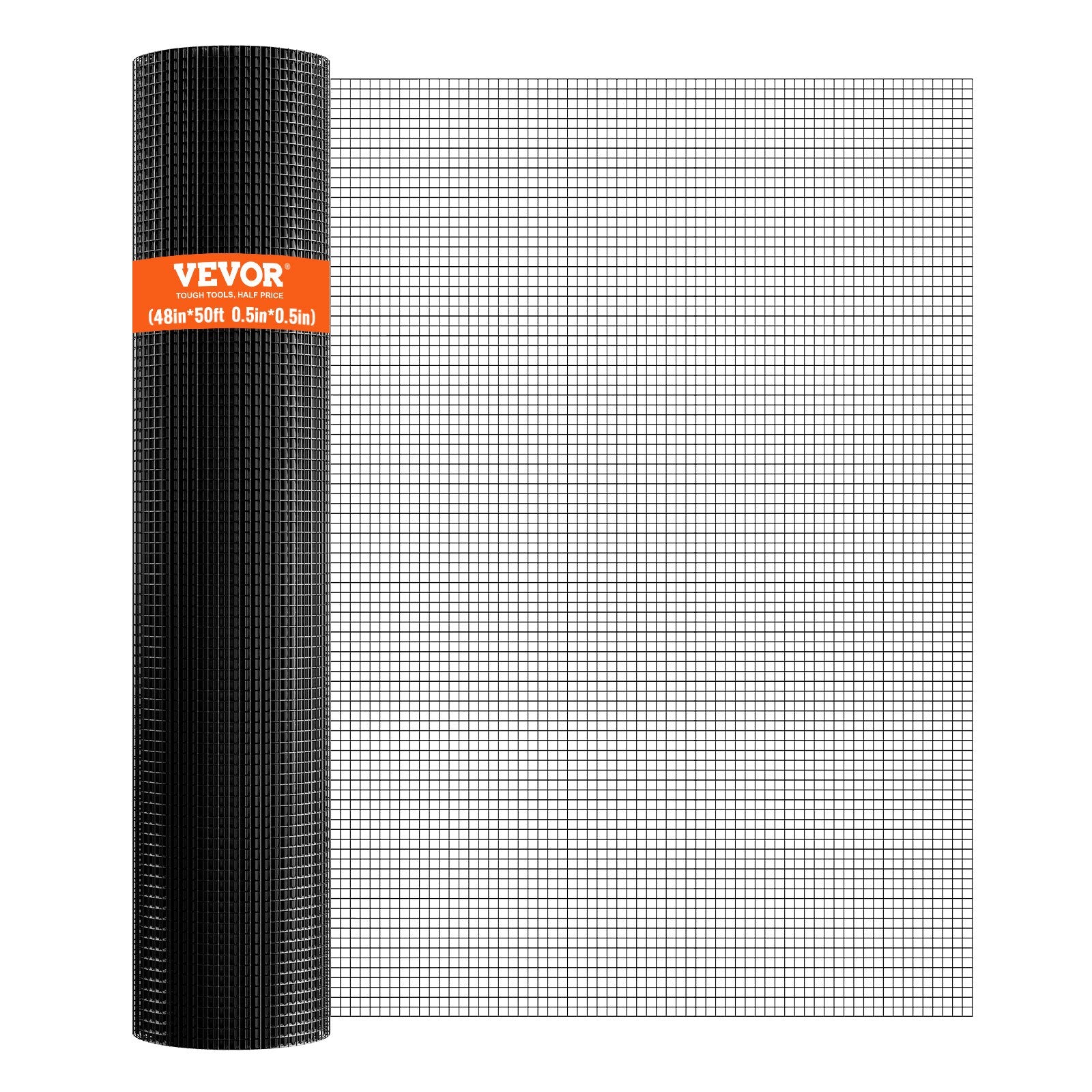 Hardware Cloth, 48'' X 50' Galvanized Wire Mesh Roll, 19 Gauge Chicken Wire Fence Roll, Vinyl Coating Metal Wire Mesh For Chicken Coop Barrier, Rabbit Snake Fences, Poultry Enclosures